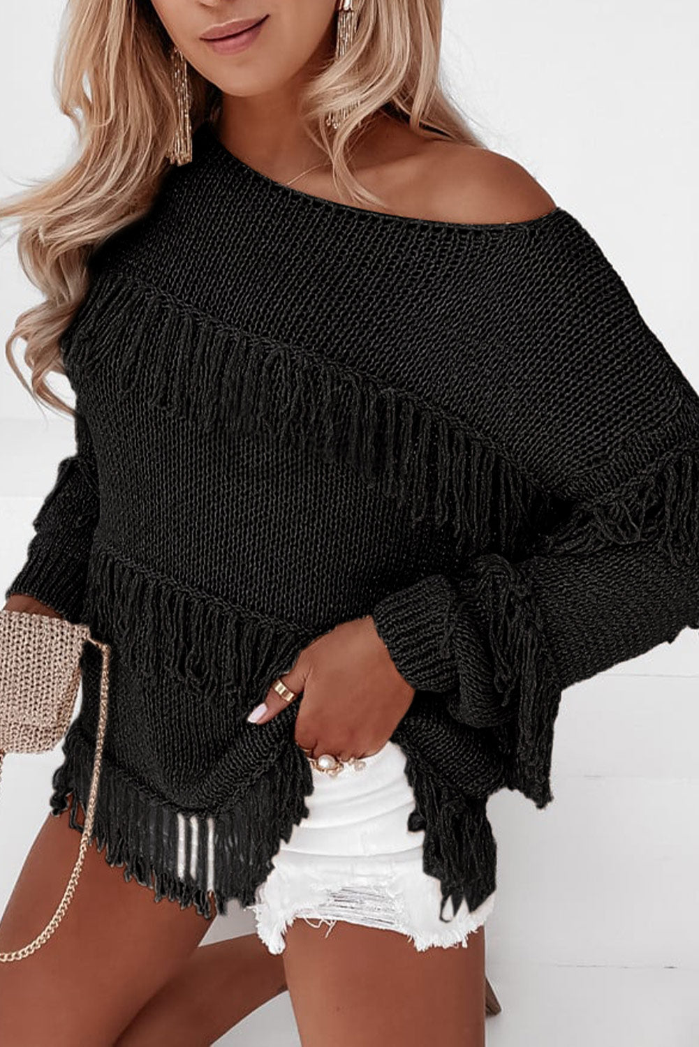 Boho Tasseled Knitted Sweater