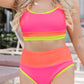 Color Block High Waisted Sexy Bikini Set