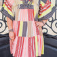 Plus Size Tribal Stripe Print Tiered Swing Dress