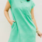 Textured Cap Sleeve T Shirt Dress