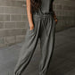 Cap Sleeve Open Back Drawstring Jogger Jumpsuit