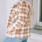 Sherpa Plaid Button Pocketed Jacket