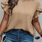 Ruffled Short Sleeve Plus Size Top