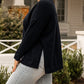 Plus Size Side Slits High Neck Loose Sweater