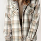 Plaid Pattern Sherpa Lined Hooded Shacket