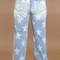 High Waist Star Pattern Plus Size Jeans