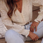 Lace Crochet Embroidered V Neck Blouse