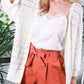 Pointelle Knit Bracelet Sleeve Open Cardigan