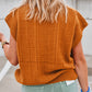 Chestnut Grid Textured Short Sleeve Sweater
