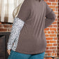 Plus Size Leopard Waffle Ribbed Knit Patchwork Top