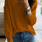 Long Sleeve Cutout Shoulder Relaxed Sweater