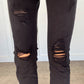 Distressed Raw Edge Cropped Skinny Jeans