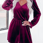 Dahlia Velvet Surplice Neck Ruffled Sleeve High Waist Romper