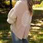 Lace Crochet Waffle Knit Patchwork Distressed Shacket
