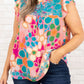 Plus Size Floral Embroidered Flutter Sleeve Tank Top