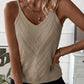 Chevron Pointelle Knit Spaghetti Straps Sweater Vest