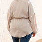 Plus Size Puff Sleeve Tied Tunic Shirt