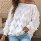 Zigzag Fringed Boat Neck Sweater