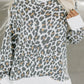Printed Solid Trim Leopard Print Top