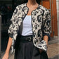 Abstract Print Side Pockets Buttoned Jacket