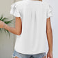 V Neck Ruffle Short Sleeve Blouse