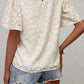 Elegant Jacquard Butterfly Sleeve Blouse