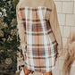 Plaid Patchwork Long Sleeve Shirt Mini Dress