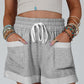 Pocketed Drawstring High Waist Summer Shorts