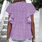 Floral Print Ruffle Sleeve Blouse