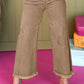 Acid Washed High Rise Cropped Wide Leg Jeans