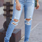 Vintage Distressed Ripped Skinny Jeans
