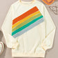 Rainbow Colorblock Striped Pullover Sweatshirt