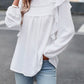 Lace Eyelet Ruffle Shoulder Long Sleeve Blouse