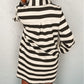 Stripe Collared V Neck Long Sleeve Loose Casual Dress