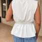 Split Neck Drawstring Waist Sleeveless Shirt