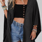 Lace Trim Ribbed Oversize Kimono