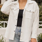 Plus Size Textured Flap Pockets Jacket