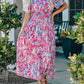 Wrap V Neck Floral Maxi Dress