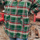 Plus Size Plaid Kangaroo Pocket Drawstring Hoodie