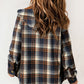 Plaid Pattern Sherpa Lined Hooded Shacket