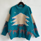 Sequin Fuzzy Christmas Tree Tinsel Elk Drop Shoulder Sweater