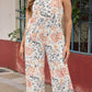 Plus Size Floral Spaghetti Straps Wide Leg Jumpsuit