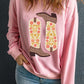 Floral Cowgirl Boots Graphic Drop Shoulder Sweatshirt