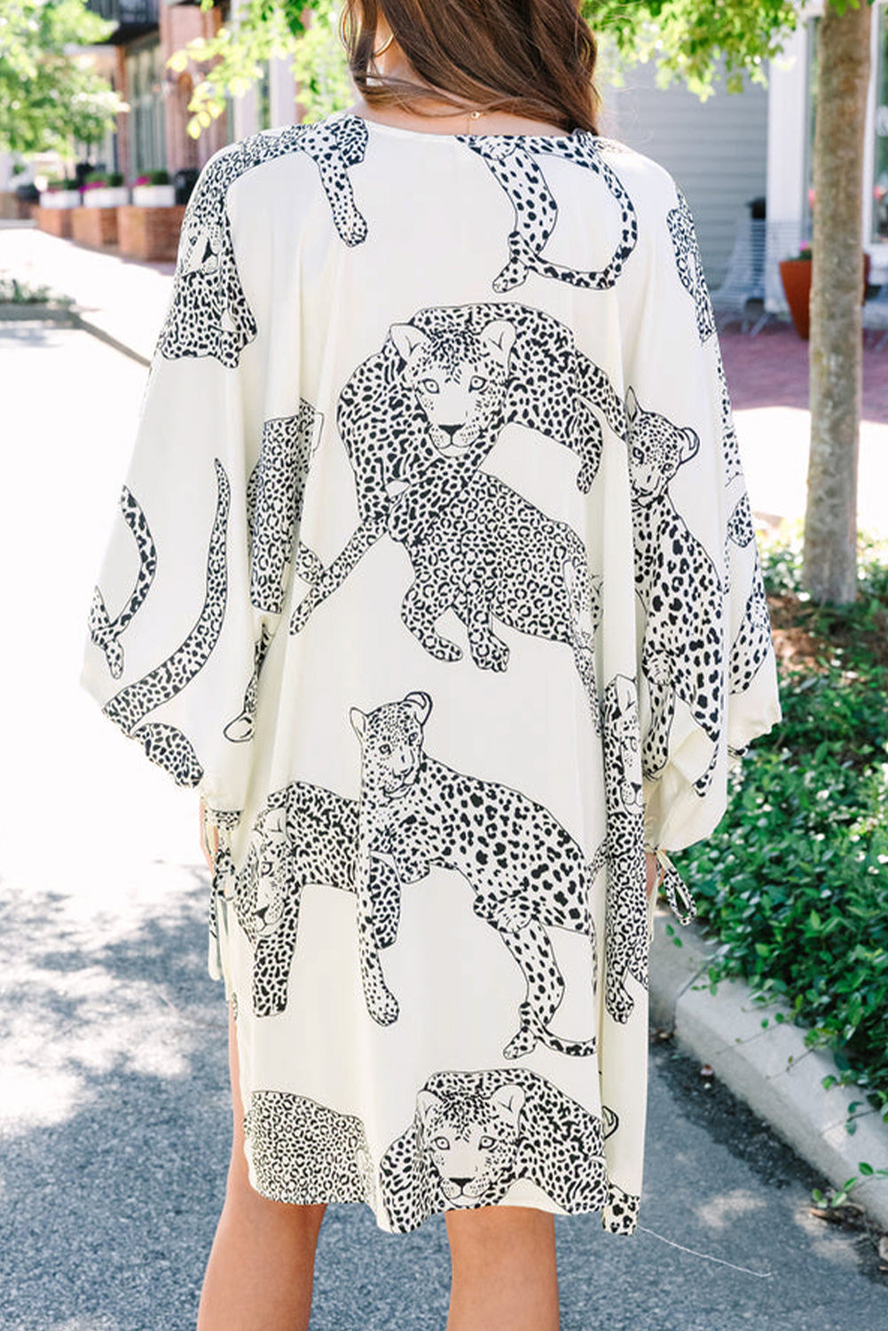 Cheetah Print Loose Fit Open Front Kimono