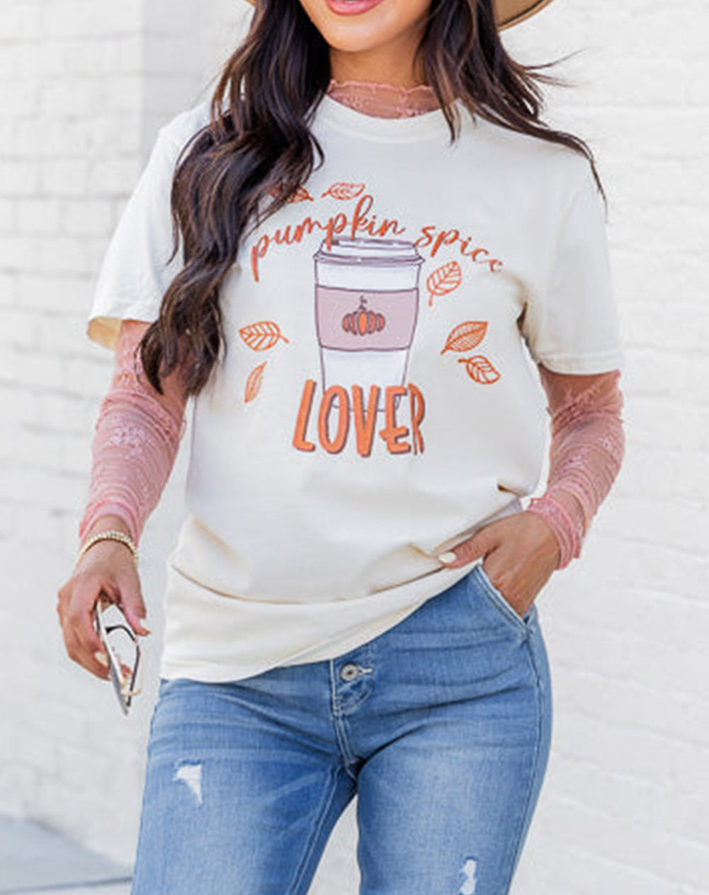 White Pumpkin Spice Lover Graphic Tee