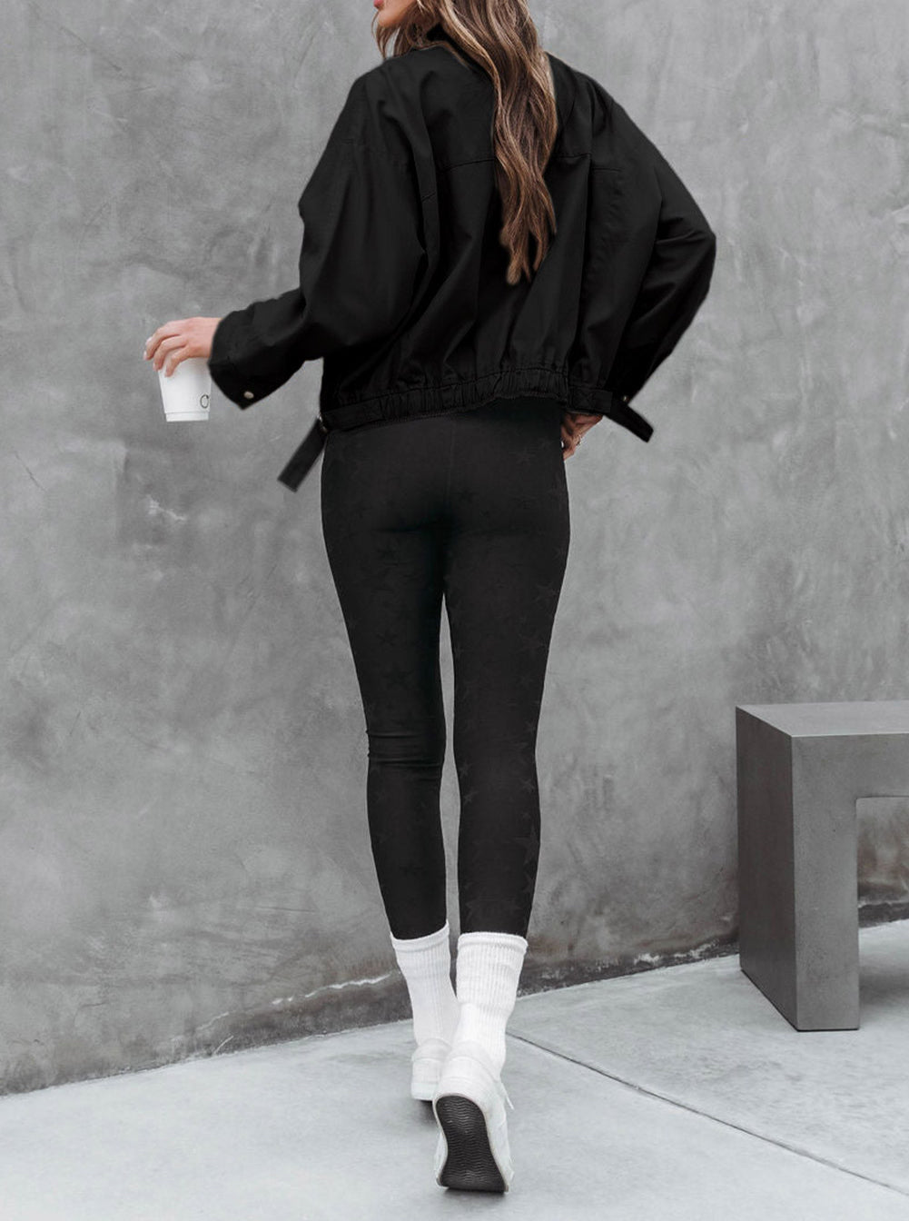 Black Solid Full Zipped Jacket