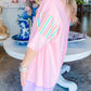 Rainbow Stripe Half Sleeve Buttoned T Shirt Dress
