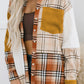 Plus Size Plaid Patchwork Button up Shacket