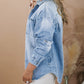 Plus Size Chest Pocket Button-Up Denim Shacket