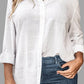 Plus Size Linen Textured Button Up Shirt